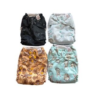 Mama Koala Cloth Diapers Kids OS Multicolor Excellent Pocket Reusable 4 Pack
